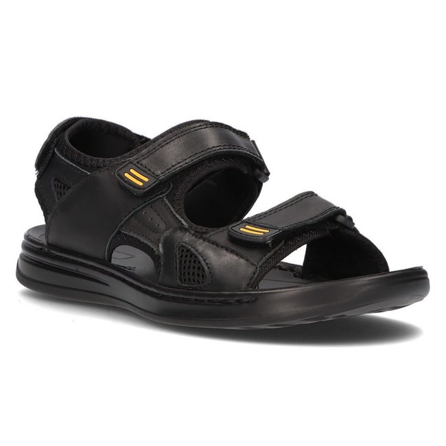 Černé kožené pánské sandály Filippo MS2305/21 BK