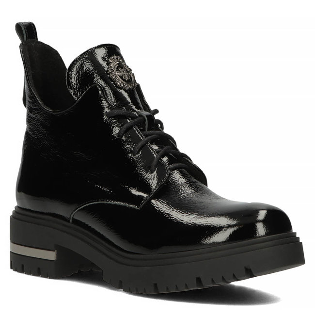 Lakované kotníkové boty Filippo 60309 černé