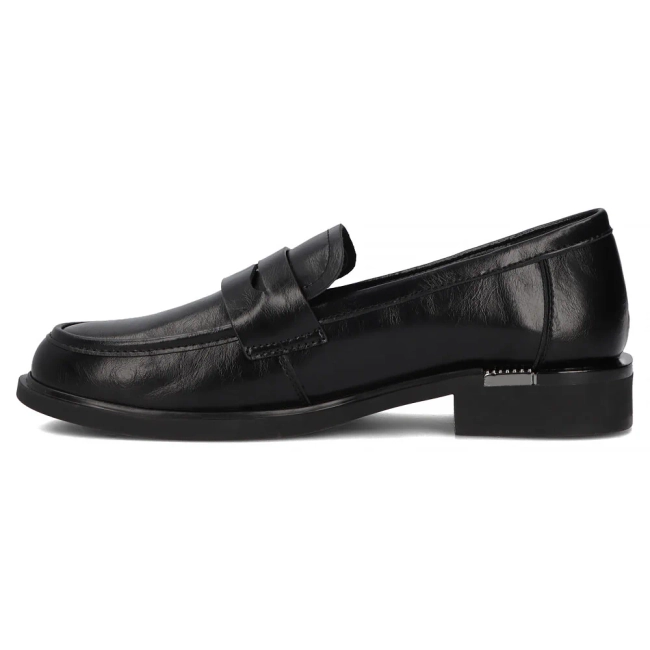 Černé kožené mokasíny Filippo DP7077/25 BK