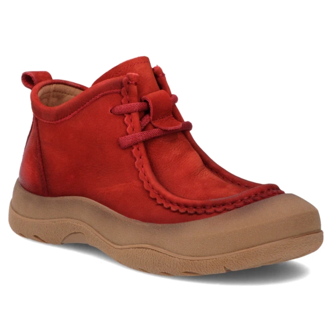 Červené kožené kotníkové boty Filippo DBT8212/26 RD