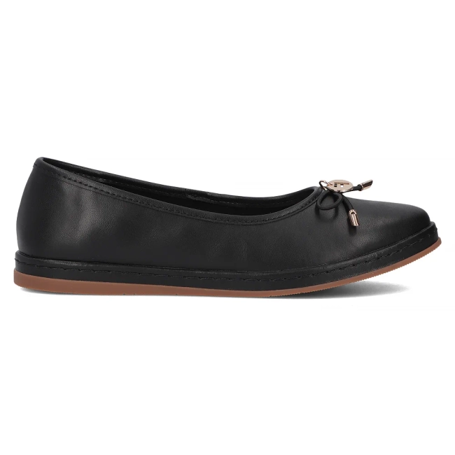 Černé kožené baleríny Filippo DP6856/26 BK