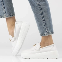 Bílé kožené polobotky Filippo DP6844/25 WH