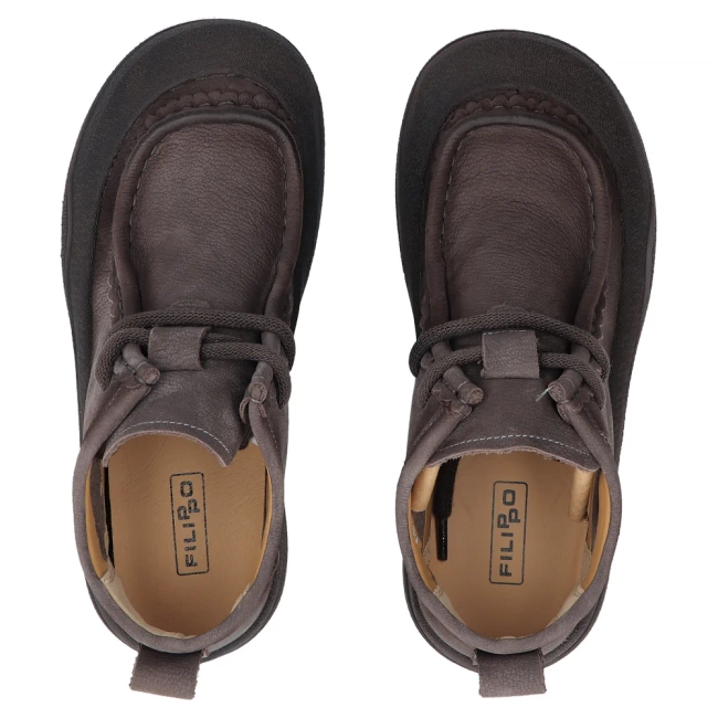 Taupe kožené kotníkové boty Filippo DBT8212/26 GR