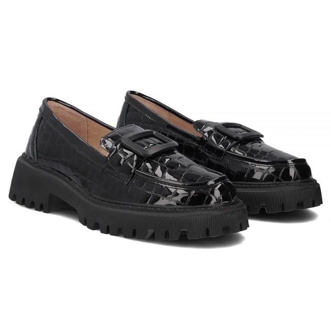 Černé kožené polobotky Filippo DP8328/26 BK