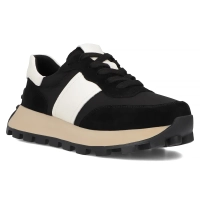 Černé kožené sneakersy Filippo DP6498/25 BK WH