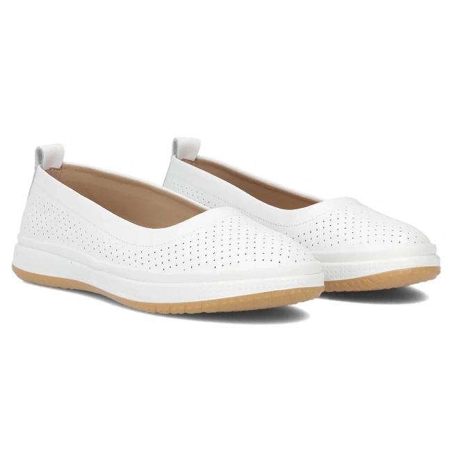 Bílé kožené baleríny Filippo DP7008/25 WH