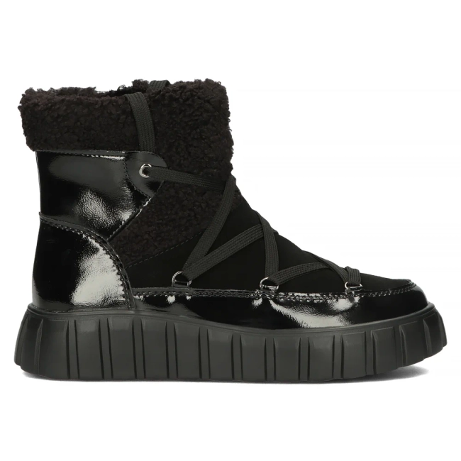 Černě kožené boty Filippo DBT4775/23 BK