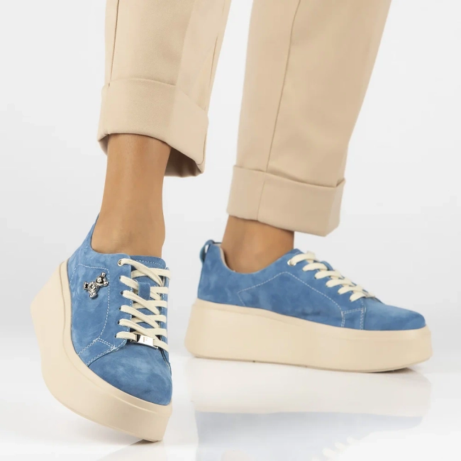 Modré kožené sneakersy Filippo DP6246/24 BL
