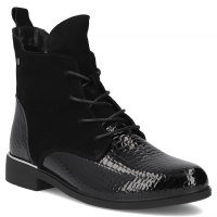 Černé kožené kotníkové boty Filippo DBT4749/26 BK CR