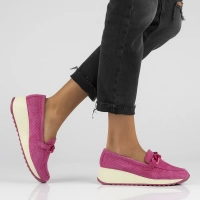 Fuchsia kožené polobotky DP6212/24 FH