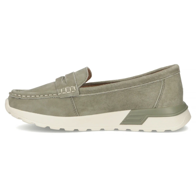 Khaki kožené mokasíny Filippo DP7528/26 KH