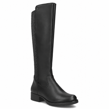 Černé kožené kozačky Rieker Z9591-00