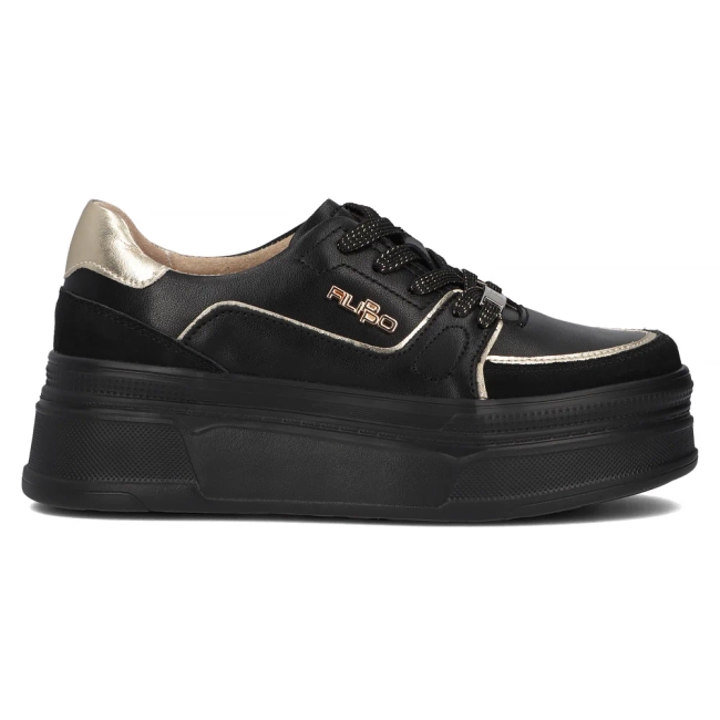 Černé kožené sneakersy Filippo DP6805/25 BK