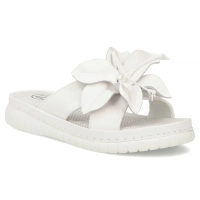 Bílé kožené pantofle Filippo DK7762/26 WH