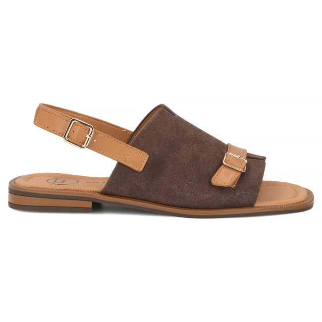 Hnědé kožené sandály Filippo DS7757/26 D BR