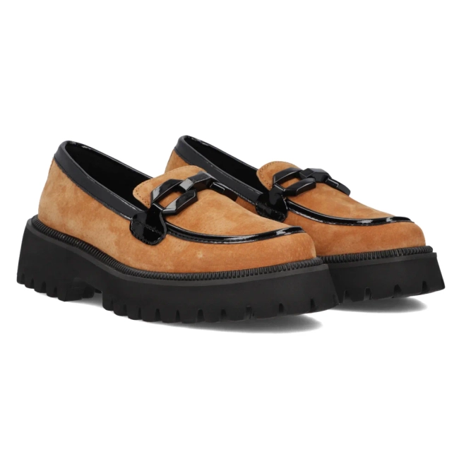 Hnědé kožené polobotky Filippo DP6486/24 BR