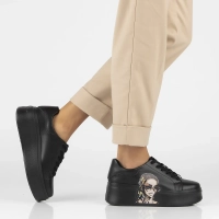 Černé kožené sneakersy Filippo DP6207/24 BK