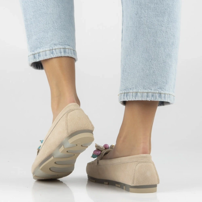 Béžové kožené mokasíny Filippo DP7809/26 BE