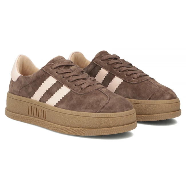 Hnědé kožené tenisky Filippo DP7995/26 D BR