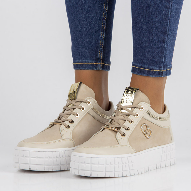 Kožené sneakersy Filippo 149 béžoé