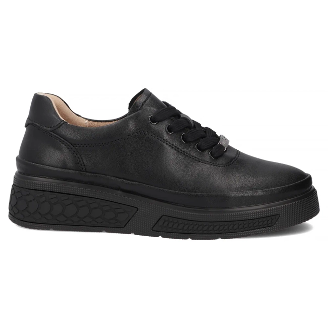 Černé kožené polobotky na klínku Filippo DP8326/26 BK