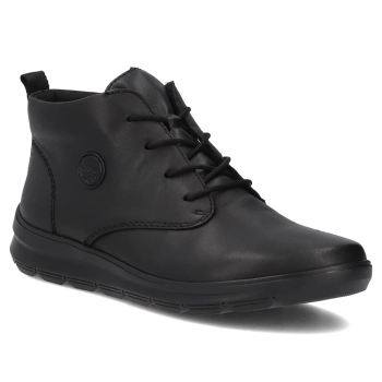 Černé kožené kotníkové boty Rieker Z0022-01