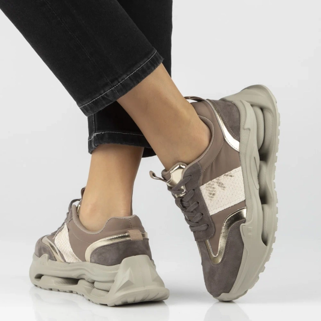 Taupe kožené tenisky Filippo DP7795/26 TP