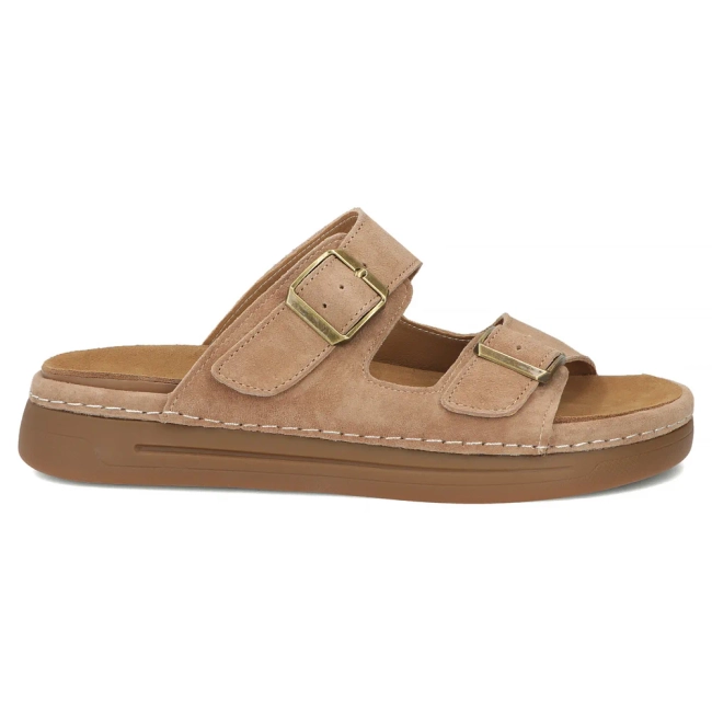 Hnědé kožené pantofle Filippo DK7802/26 BR