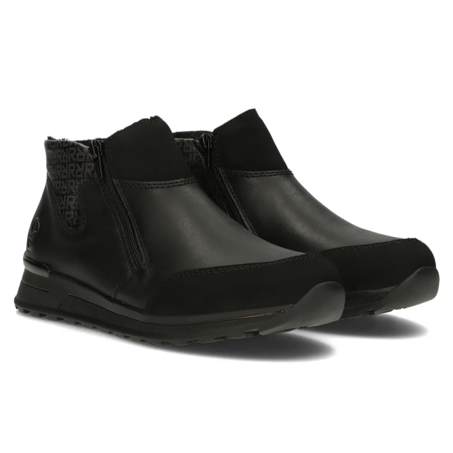 Černé kožené sneakersy Rieker N1452-00