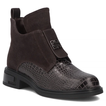 Hnědé kožené kotníkové boty Filippo DBT8201/26 D BR