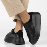 Černé kožené sneakersy Filippo DP6058/25 BK BK