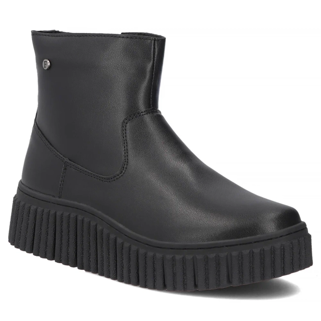 Černé kožené kotníkové boty Filippo DBT8336/26 BK
