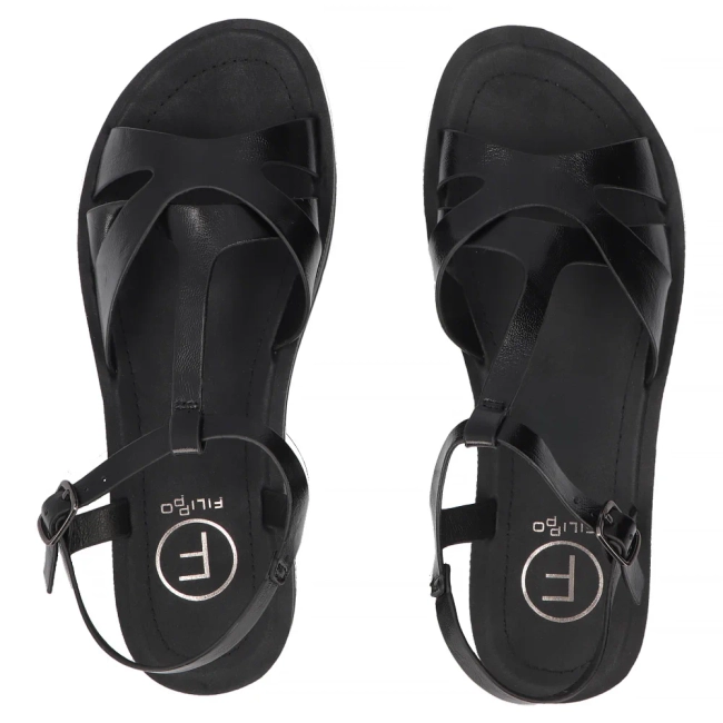 Černé sandály Filippo DS7902/26 BK