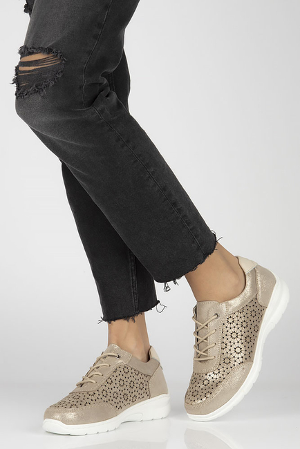 Zlaté kožené sneakersy Filippo DP4519/23 GO