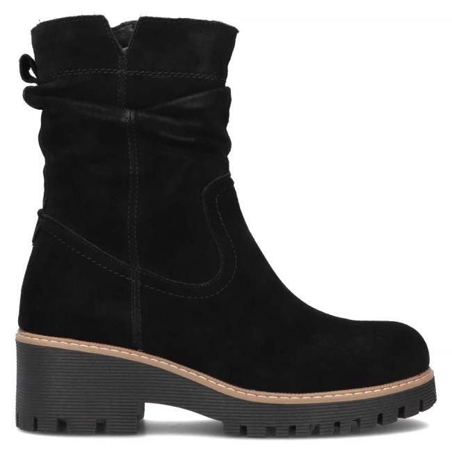 Černě kožené kotníkové boty Filippo DBT6402/24 BK