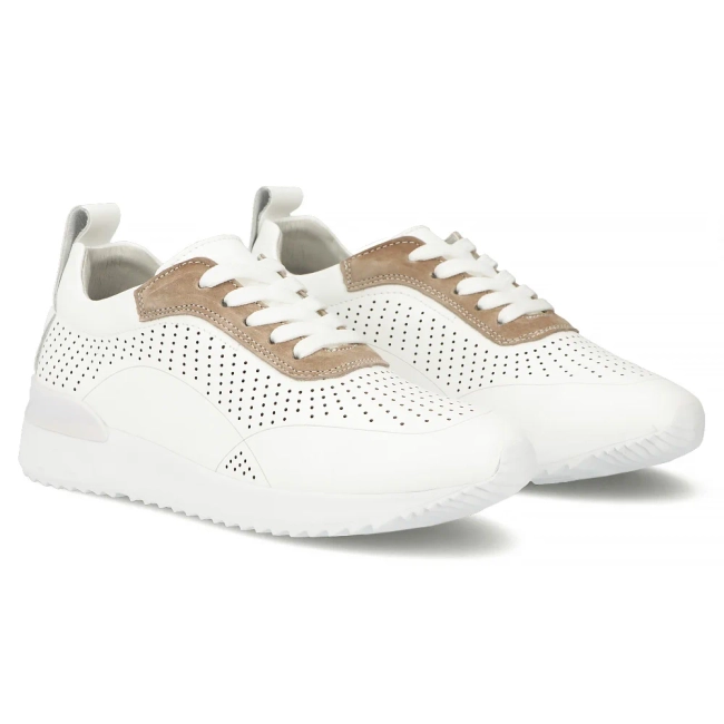 Bílé kožené tenisky Filippo DP7622/26 WH