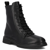 Černě kožené kotníkové boty Filippo DBT7250/25 BK