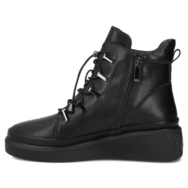 Černé kožené kotníkové boty Filippo DBT7416/25 BK