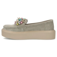 Khaki kožené mokasíny Filippo DP6765/26 KH