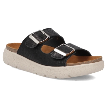 Černé kožené pantofle Filippo DK7925/26 BK