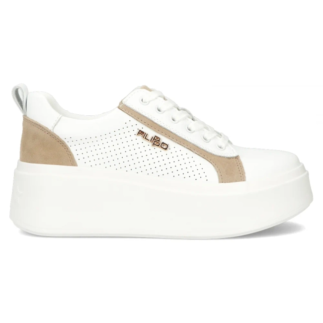 Bílé kožené sneakersy Filippo DP6170/24 WH