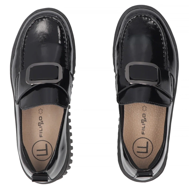 Černé kožené polobotky Filippo DP8269/26 BK