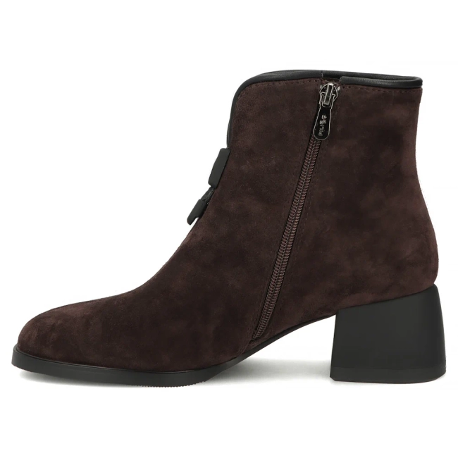 Hnědé kožené kotníkové boty na podpatku Filippo DBT8200/26 D BR