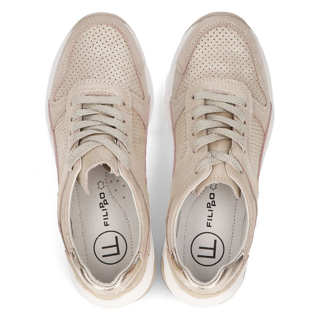 Kožené sneakersy Filippo DP2008/21 GO zlaté