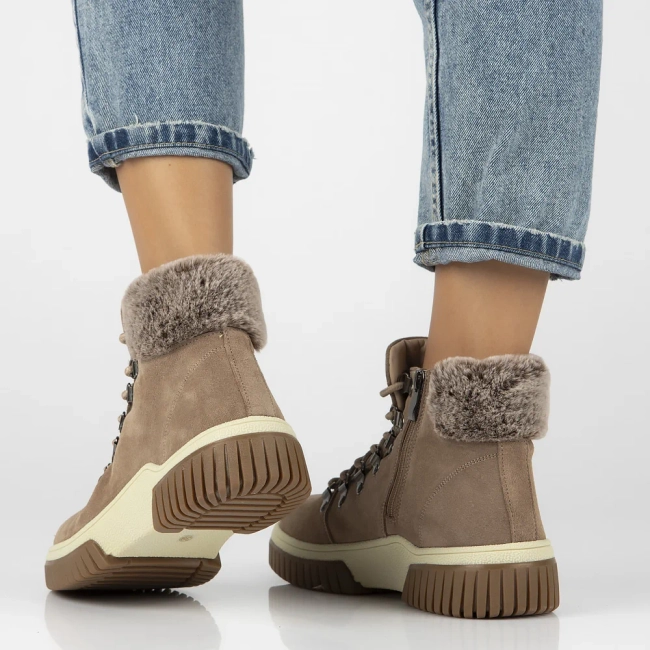 Taupe kožené boty Filippo DBT6489/24 TP