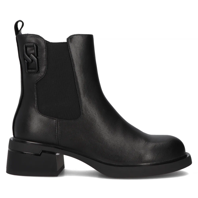 Černé kožené kotníkové boty Filippo DBT6554/24 BK