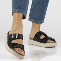 Černé kožené pantofle Filippo DK7925/26 BK