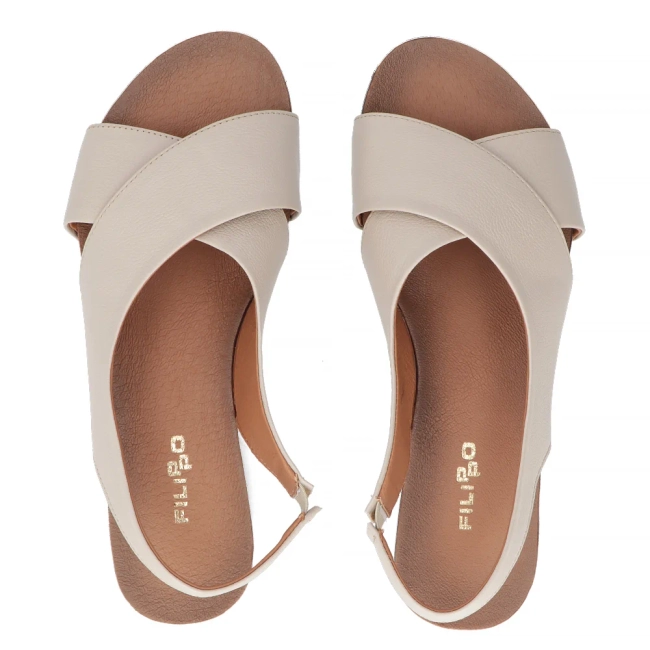 Taupe kožené sandály Filippo 40407