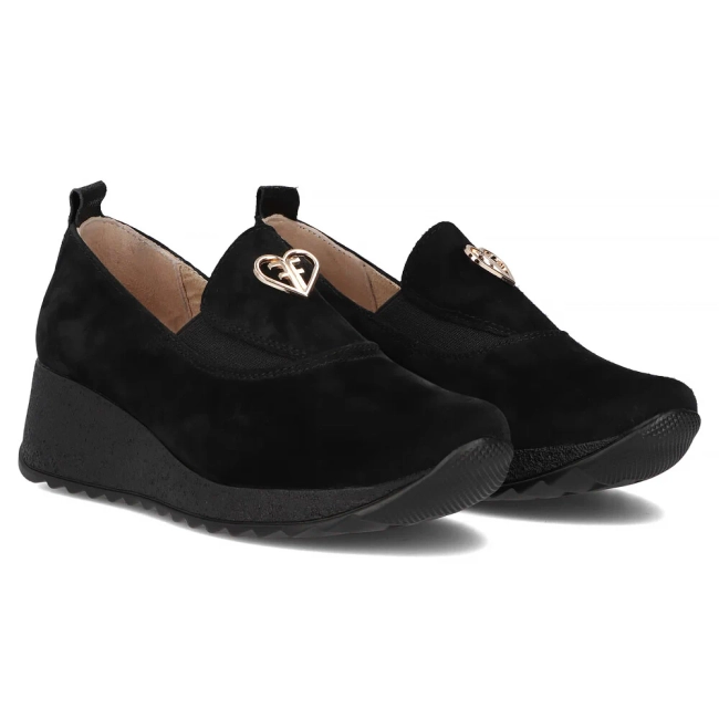 Černé kožené polobotky Filippo DP6786/25 BK