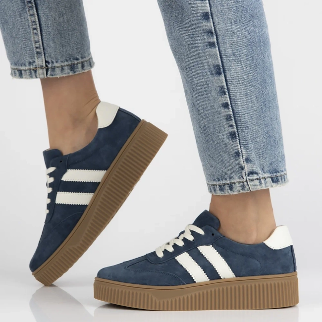 Modré kožené sneakersy Filippo DP6776/25 BL